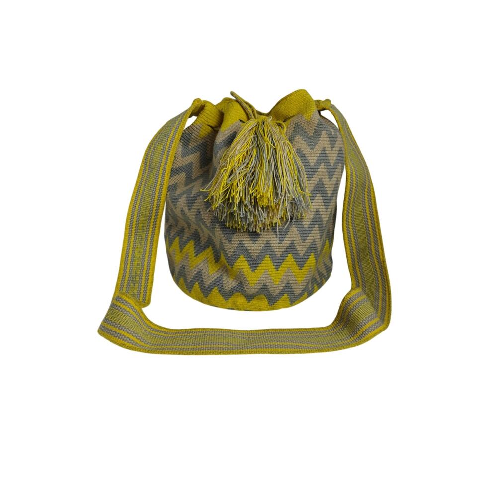 Stone Collection by Hilo Sagrado chevron weave Wayuu Mochila Columbian weavers